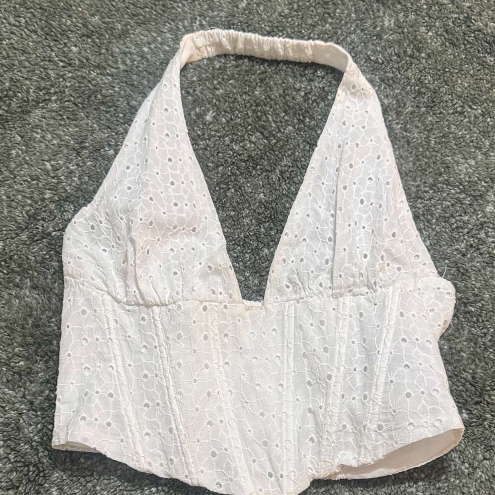 Windsor White Lace Crop Top